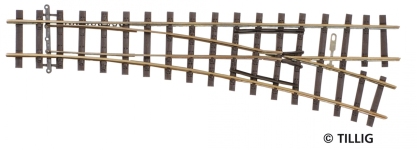 TILLIG 85631 - H0m Weiche rechts, 18°, Länge 155 mm